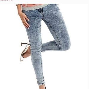 WallFlower acid wash skinny blue jeans denim 0